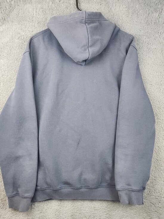 VTG Y2K Nike Mini Swoosh Hoodie Full Zip Mens Large Faded Blue Sweatshirt Travis - Picture 3 of 10